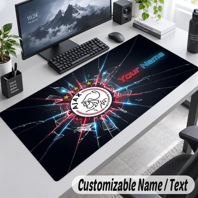 Custom Name Text Mouse Pad Ajax Amsterdam Personalized Desk Pad For Work And Gaming