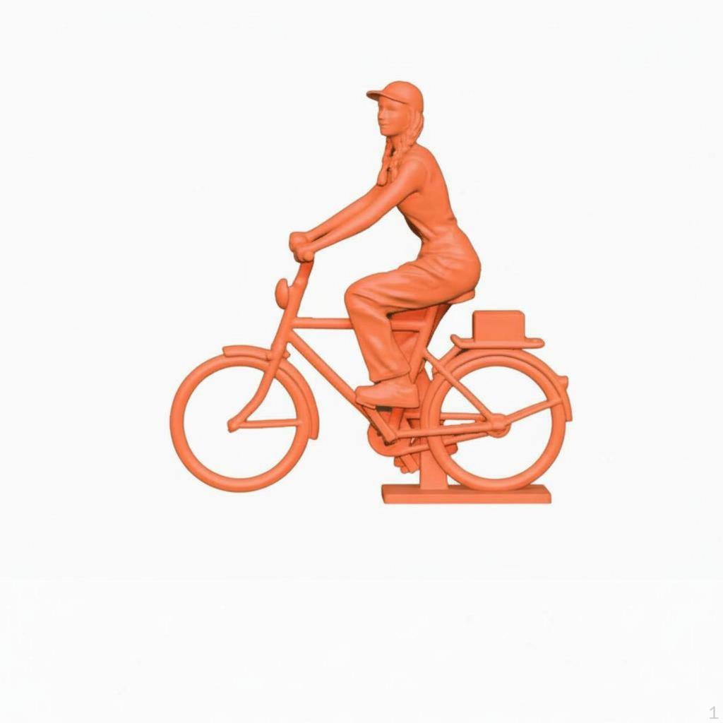 Miniature Cyclist Figurine Collectible PedalPowered Vehicle Scale Model High Detail Tiny
