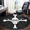1pc One Piece Skull Office Round Area Rug, Indoor Mat Suitable For Office, Under Office Chairs Bedroom Living Room Home Decor  a0908141