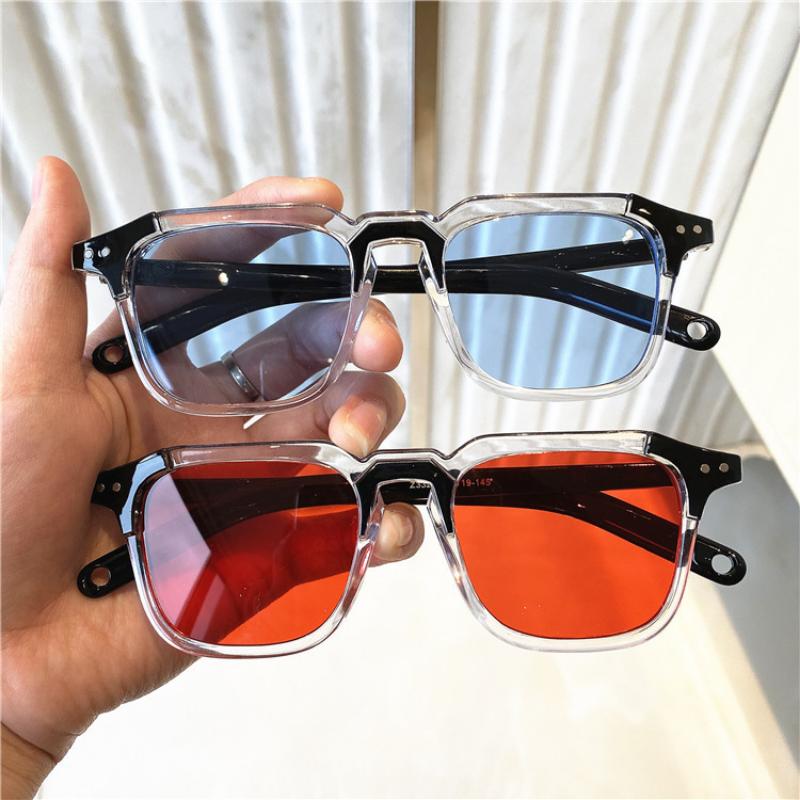 Vintage Square Sunglasses Women Designer Retro Shades Red Mirror Lens Fashion UV400 Sun Glasses Female Brand