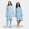 adidas V-Day Tunic Solid Color Stand Collar Loose Long Sleeve Mid-Length Sweatshirt Unisex Tops Blue HI6013