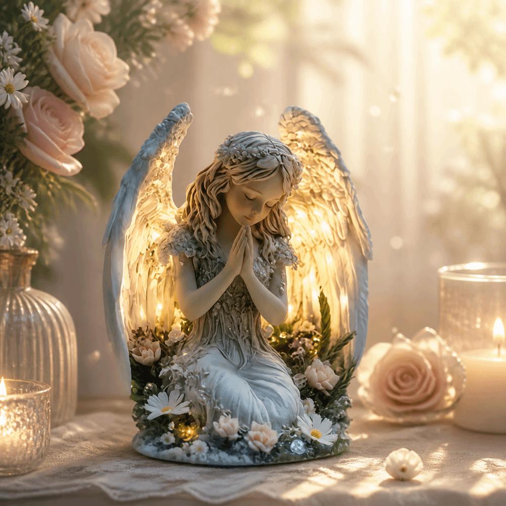 Atmosfera Calda Decorazione Casa Angelo di Preghiera Acrilico Ornamento Acrilico Statua Angelo Regalo