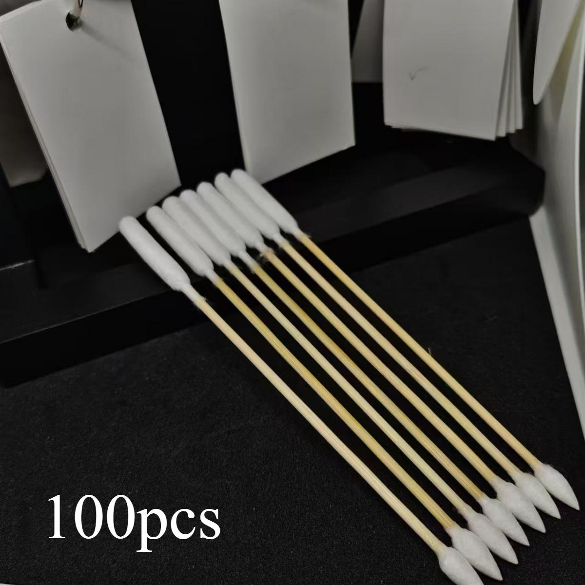 

Бамбуковые палочки, длинные ватные палочки, профессиональные тампоны для чистки ушей 15 см/6 дюймов с экстра длинным ватным раствором для чистки ушей у собак 100pcs белый