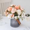 Artificial Flowers Tea Rose Buds Bouquet Diy Box Vase Room Home Decor Festival Party Garland Wedding Silk Hydrangea Fake Flowers
