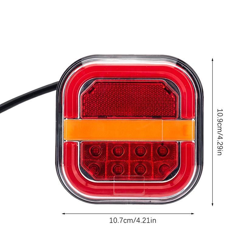 2Pcs 4Inch Led Tail Light Left Right Rear Brake Lamp Licesen Plate Taillight 12V 24V Turn Signal For Trailervan Bus 4X4 Pickup