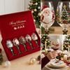 Festliches Stielglas Holiday-Thema Stiel-Weingläser Holiday-Pokale Klassische Glas-Trinkbecher Für Holiday-Geschenke Freund Holen
