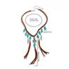 European and American Bohemian Pendant Woven Fringed Necklace Retro Ethnic Style Collarbone Chain