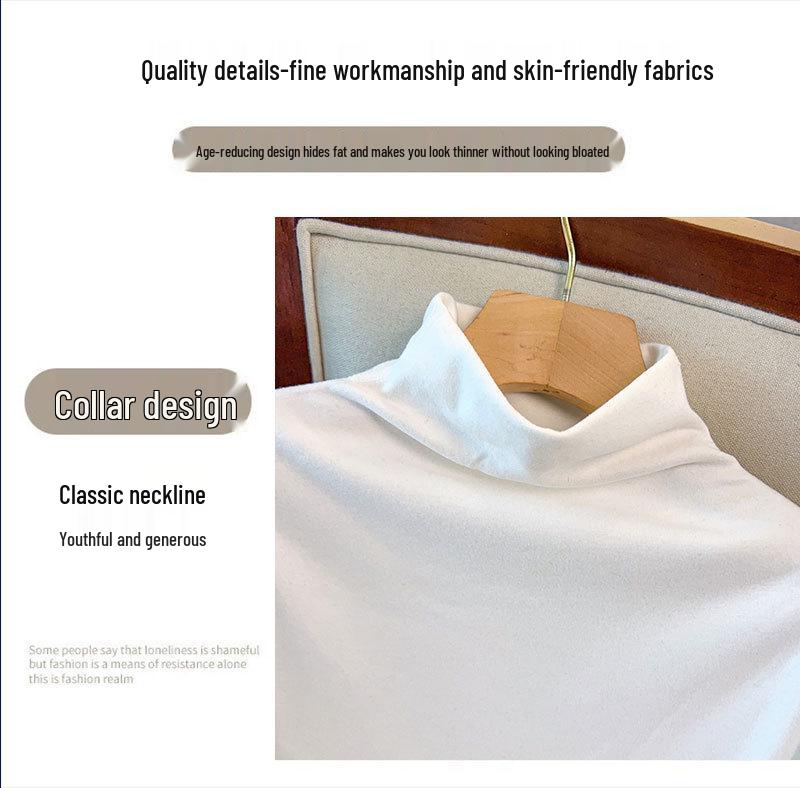 Plus-Size Women's Double-Sided Fleece Thermal Base Layer with Half-High Collar (200-300 Jin)