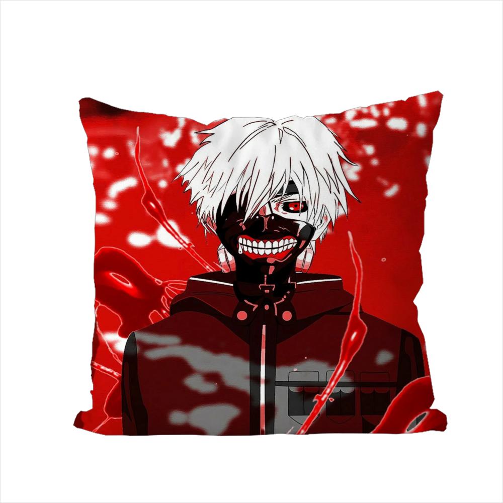 Anime Tokyo Ghoul Pillow Case For Car Sofa Decorative Home Doublesided Print Plush Square Throw Pillow Cushion Cover