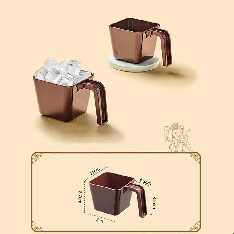 Square Ice Scoop Shovel Measuring Cup Plastic 280/350/470/590ML Sizes Coffee Shop Ice Gadget Kitchen Utensil
