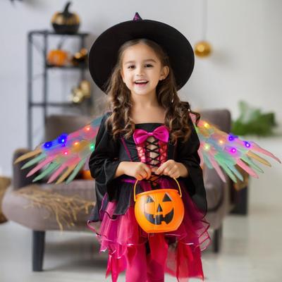 Halloweenská andělská křídla pro dívky, děti, ženy, barevná andělská peříčková křídla s elastickou páskou, doplněk ke cosplay kostýmu na pódium, halloweenskou párty
