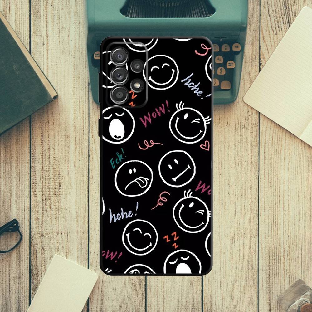Street Twisty Happy Face Phone Case For Samsung S21,S22 Ultra,S20,S30 plus,S22 plus,S23,S30 ultra 5G Silicone Cover