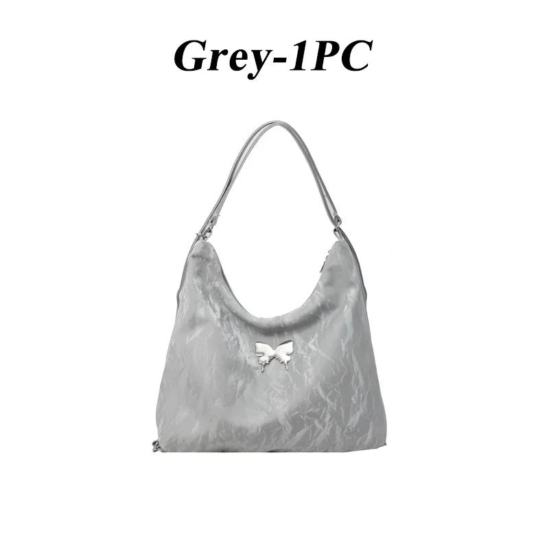 New Backpack Fashion Embroidery Butterfly Simple Dumpling Bag Leisure Soft Surface Large Capacity Women Shoulder Bag