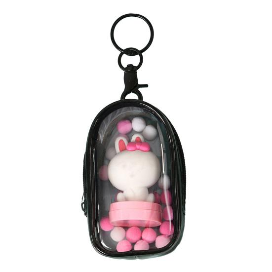 Custodia Trasparente Per Bambole Con Portachiavi Perla – 15x25 Cm, PVC Impermeabile, Protezione Figure Collezionabili, Viola