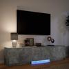 TV Stand with LED Lighting Concrete Grey 165 X 34 X 40 Cm Particleboard