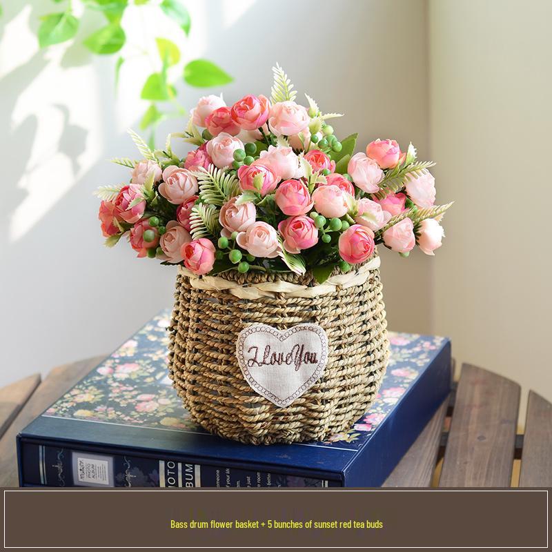 Handcrafted Willow Wicker Flower Basket for Dried Arrangements and Succulents