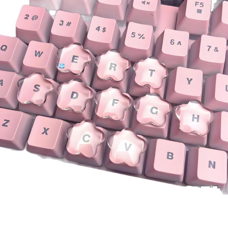 100Pcs Keyboard Stickers Fit Long Nail Users Raised Pad Large Magnified Letters Waterproof for Study Work Laptop Desktop