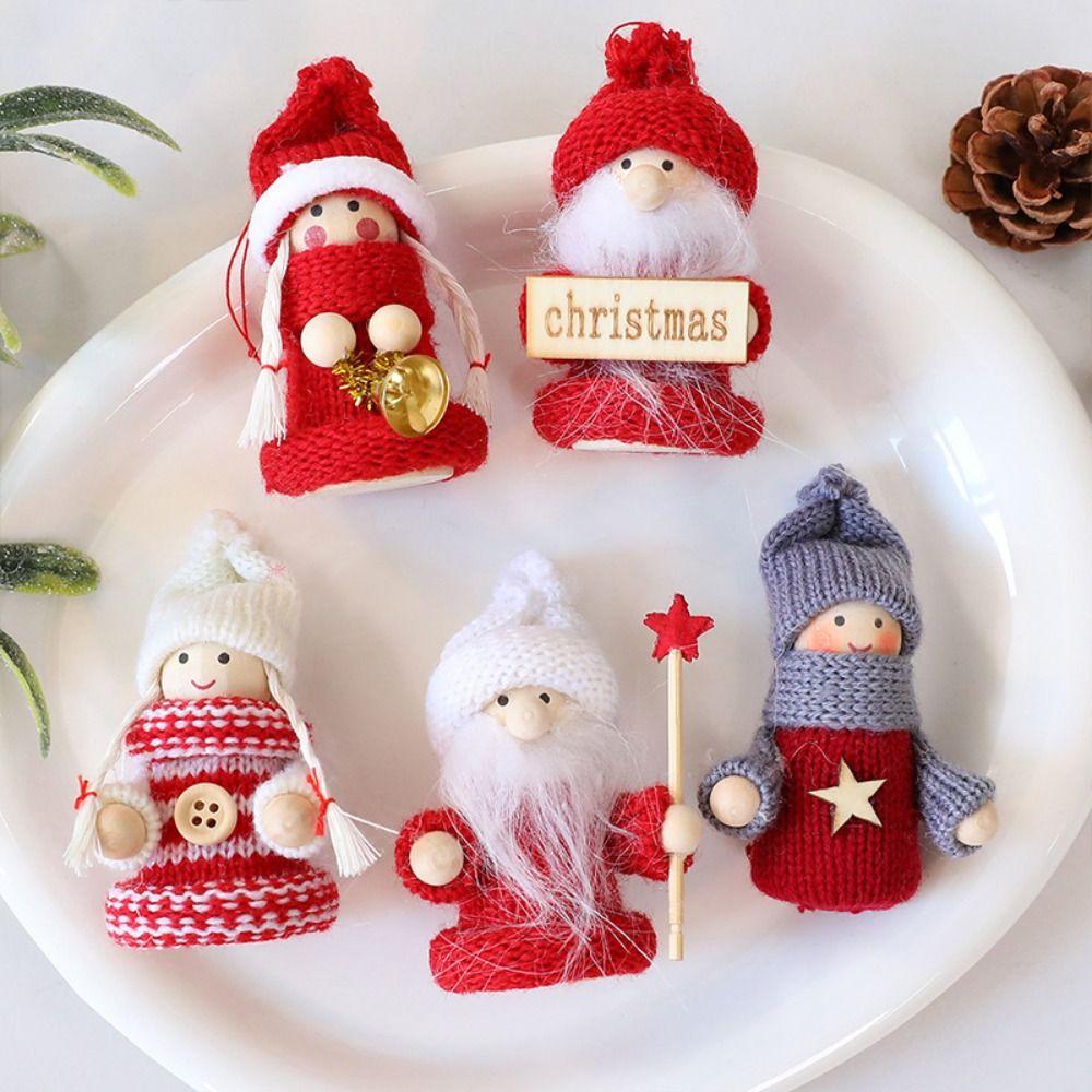 Hanging Loop Christmas Doll Ornaments Christmas Figurine Set Seasonal Party Decor
