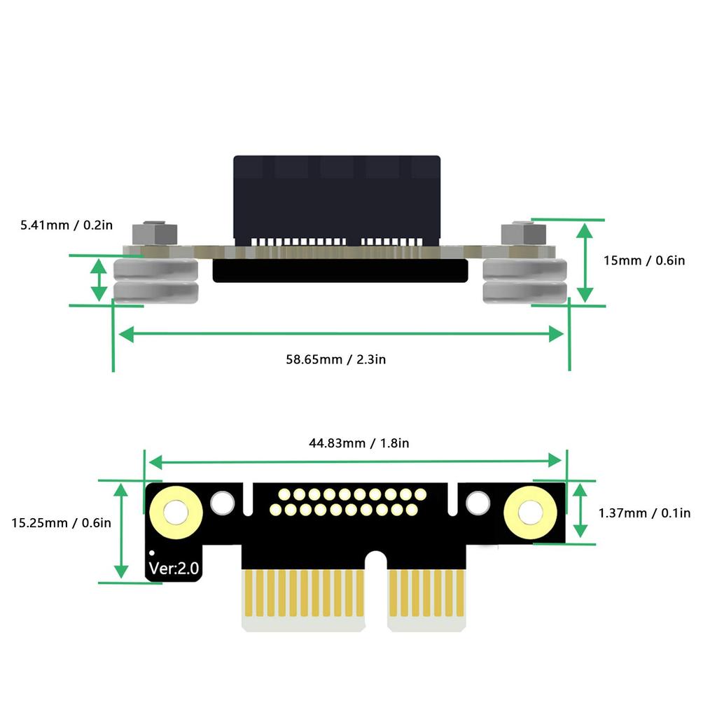 Male to Female Extension Compatible with and 16 PCI Express Riser and Graphics Cards with Magnet and LED PCI-e Cable, 1, 4, 8, Cards, 8Gbps, (Wide