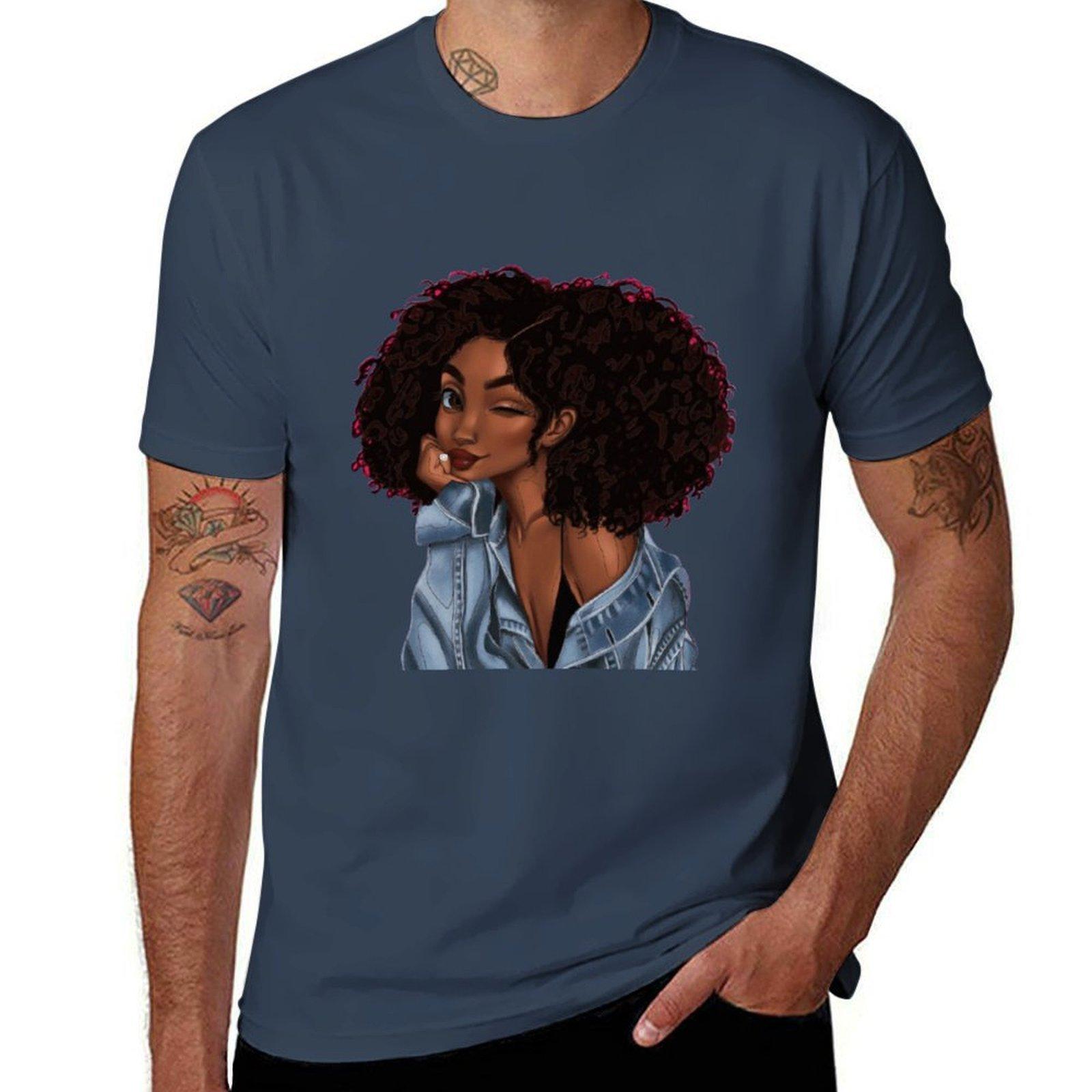 Afro girl TShirt Work Wear Lightweight Tee S