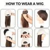 Purple Hollow Top Hat Corn Bearded Ponytail Hat Wig Female Wig Heat-resistant Fiber Wig Simple and Natural To Wear