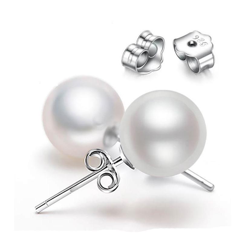 925 Sterling Silver Pearl Retro Stud Earrings For Women Luxury Designer Jewelry Accessories GaaBou