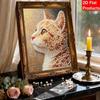 Pearl Painting DIY Kit Elegant Cat Portrait Frameless Sparkling Bead Art Canvas Creative Home Decor Craft for Beginners