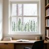 Adesivo de Janela Folha de Samambaia Verde Folhas de Pteridófita Plantas Estático PVC Adesivo de Janela Reutilizável Impermeável Decalques para Decoração de Janela de Porta de Sala de Casa
