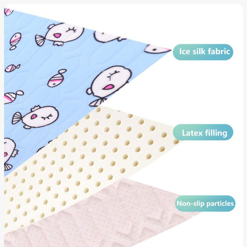 Pet Summer Cooling Ice Silk Latex Pad Dog Cat Cooling Sleeping Mat Anti Slip Point Rubber Bottom Floor Sofa Blanket Pet Supplies