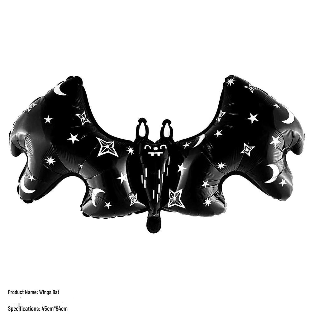 Halloween Aluminum Foil Balloons: Bat, Pumpkin, Ghost, Wings, Cat, Spider Decorations