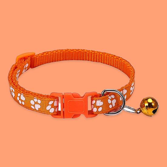2Pcs Dog Collar Adjustable Buckle Design Exquisite with Bell Paw Pattern Pet Cat Dog Neck Circle Pet Supplies