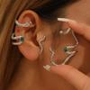 1 Stück HipHop Punk Schlangenförmiger Ohr-Manschette Ohrring für Damen Übertriebene Silberfarbene Tier-Ohrklemme Ohrringe Schmuck Zubehör