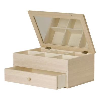 Coiffeuse - Bois - 6 compartiments - 11,5x26x17,5cm - A décorer - Loisirs créatifs
