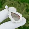 Pear Natural Crazy Lace Agate Wedding Trendy Engagement Bezel Pendant 925 Silver