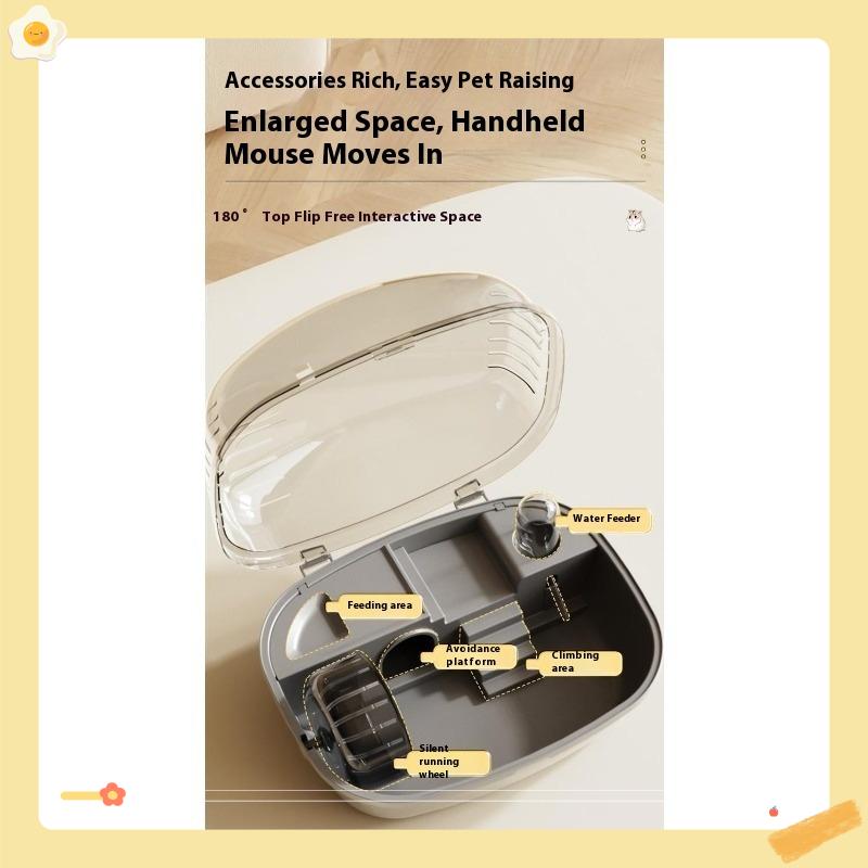 Σπίτι Χάμστερ Εύκολο Καθάρισμα Κλειστός Διαφανής Κλωβός Μεγάλη Φορητή Βίλα Πλήρες Σετ Αξεσουάρ Κατοικίδιων για Νάνο Χάμστερ
