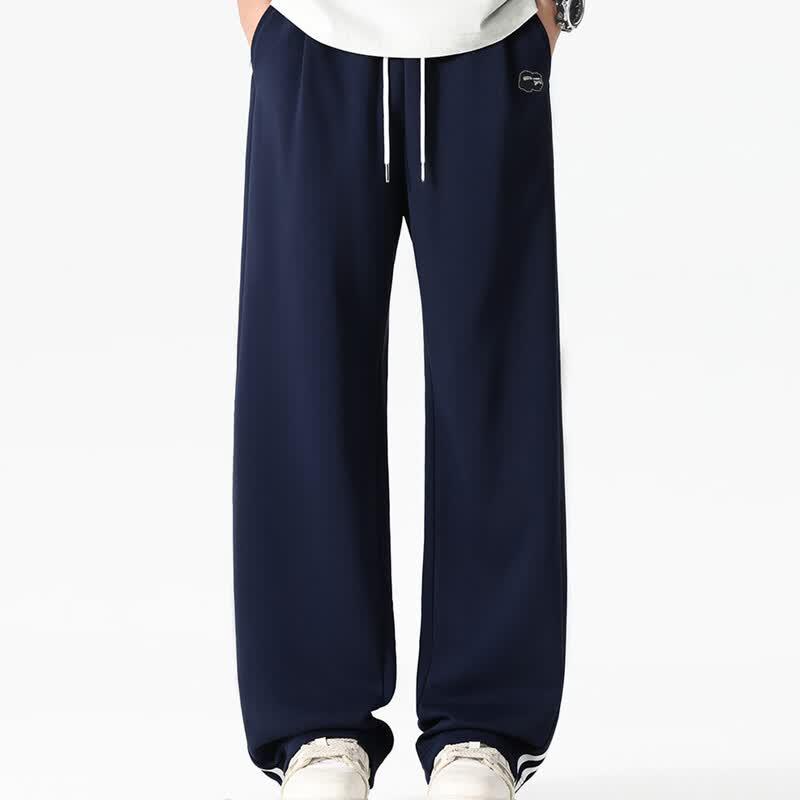 Fingercroxx Men's Retro Striped Loose Straight Leg Casual Pants