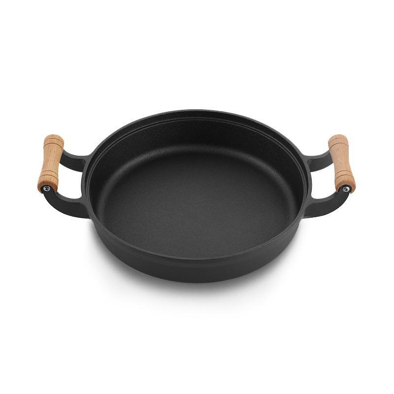 Cast iron pan Thickened binaural pan  pancake pan Raw iron pan Non-stick pancake pan Frying pan