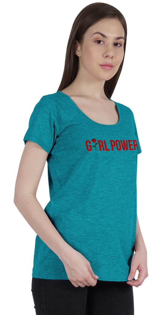 Inkmeso Women's Tshirt  Girl Power  Quote Graphic Printed Tee Top