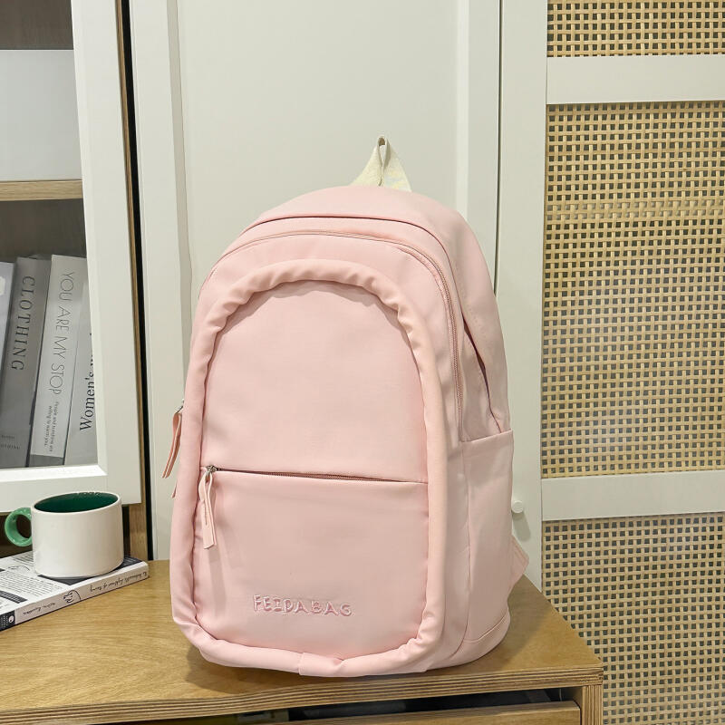 Solid Color Small Backpack Retro Student Schoolbag