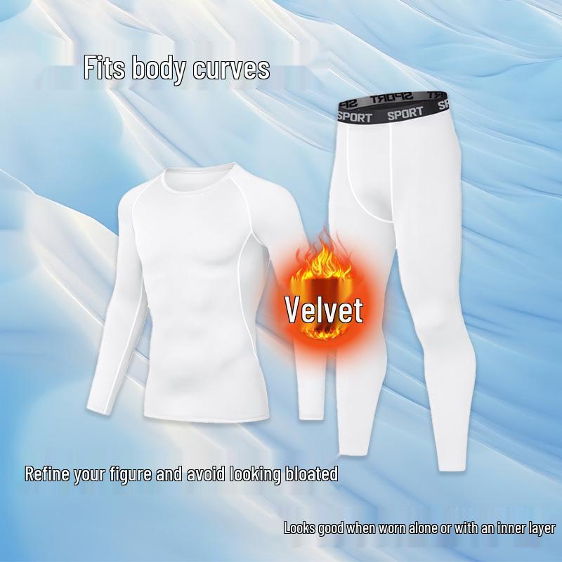Set Termico Fitness Asciugatura Rapida da Uomo - Autunno/Inverno Taglie Forti Tuta Strato Base