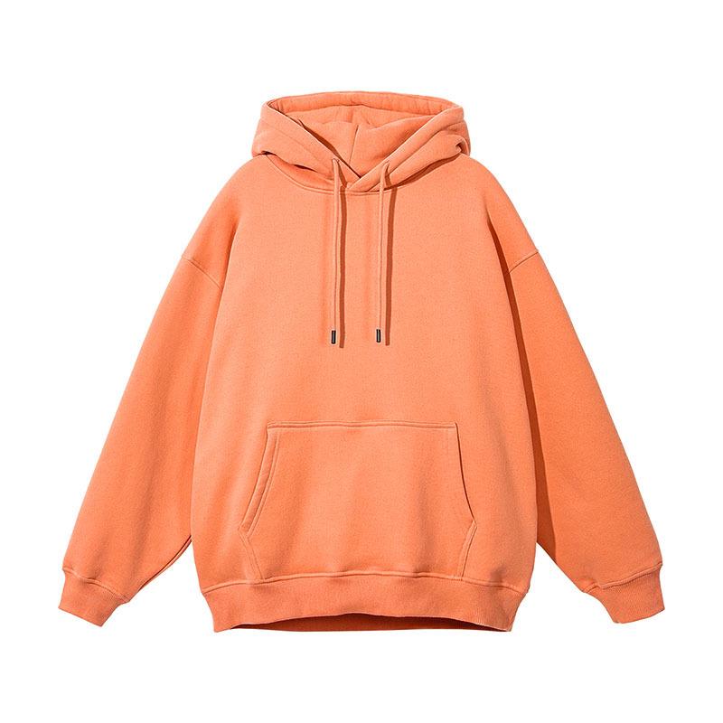 Unisex Heavyweight Hoodie: Solid Color American Street Style for Autumn/Winter