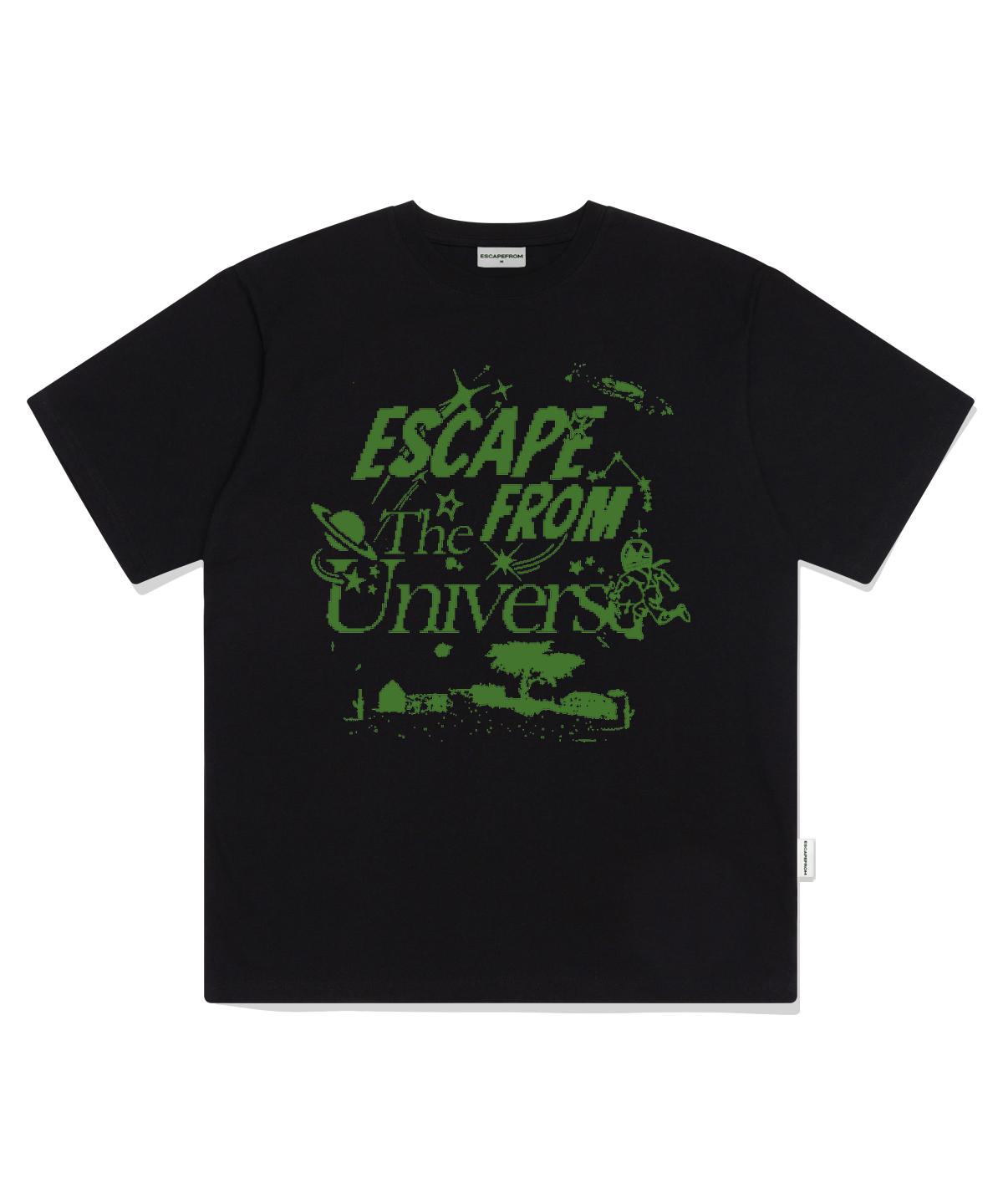 Escape From Green The Universe Print Oversized Short Sleeve T-Shirt Black L