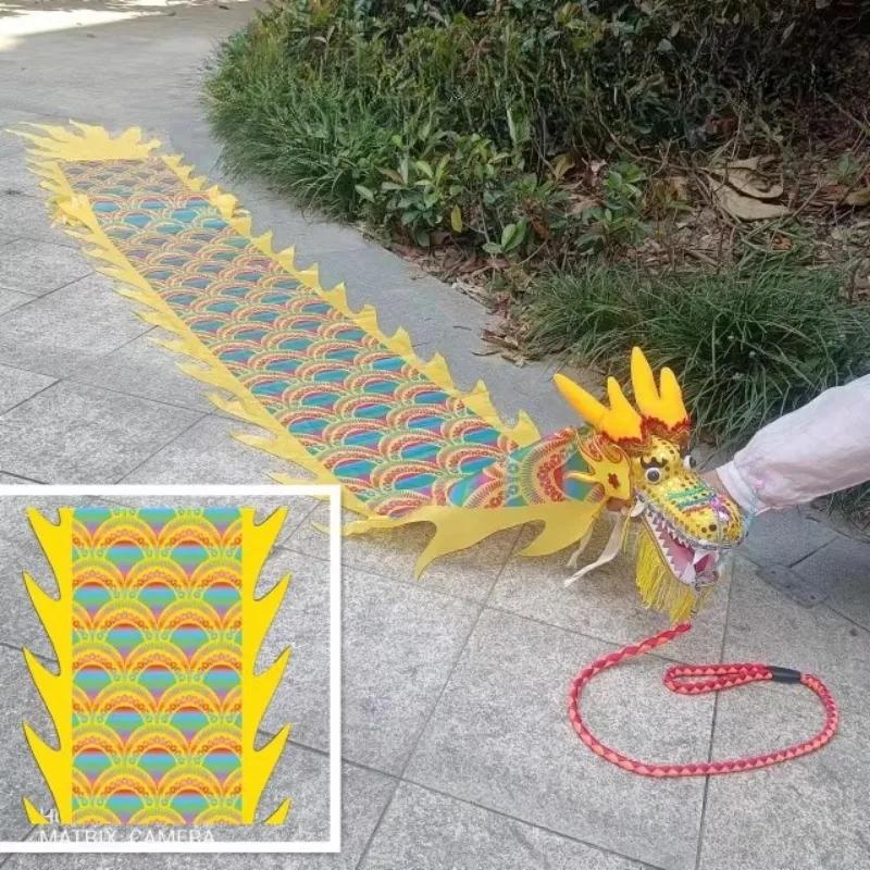 New Year Christams Outdoor Performance 4 Meters Chinese Silk Dragon Dance Products Fitness Dragon For Children Adults