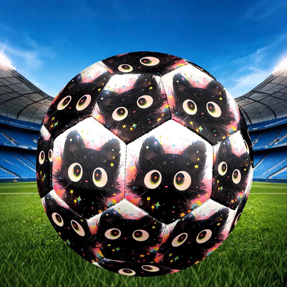 1pc Colorful Cat Dreams Theme Soccer Ball Football, Size 5, Lightweight PVC, Outdoor Training Soccer Ball,Gift J61466
