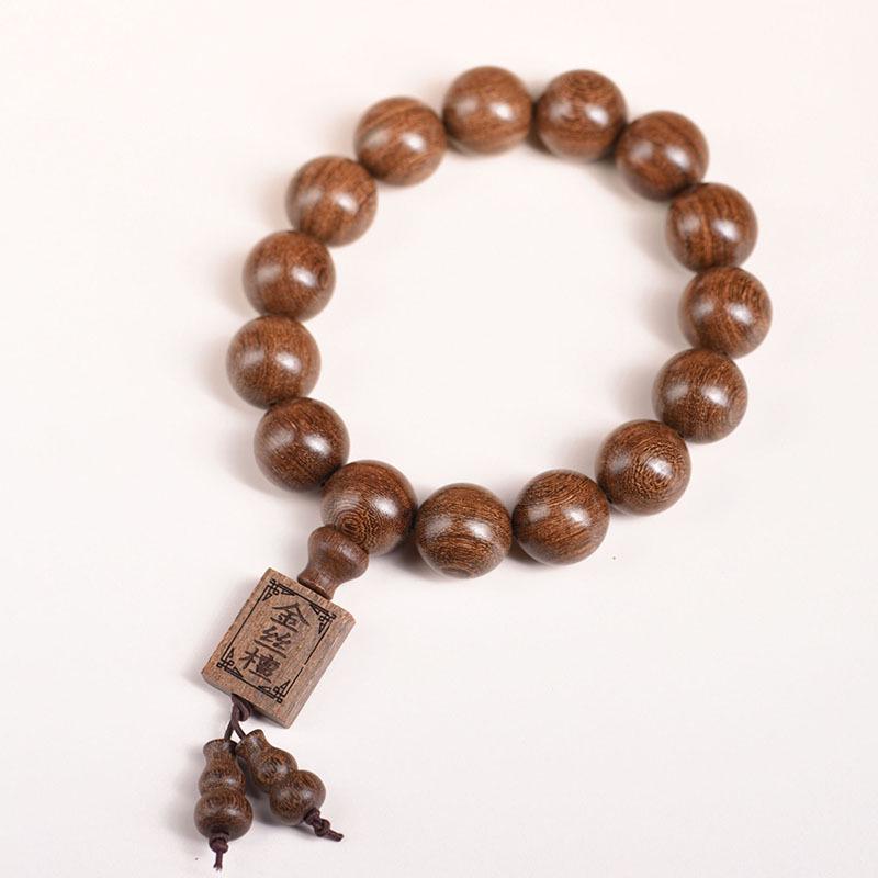 Authentic Sandalwood Buddhist Prayer Beads Bracelet - Ethnic Style Jewelry