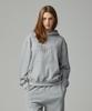 Kitty Pottery Oversized Street Lettering Embroidered Hoodie Melange Grey