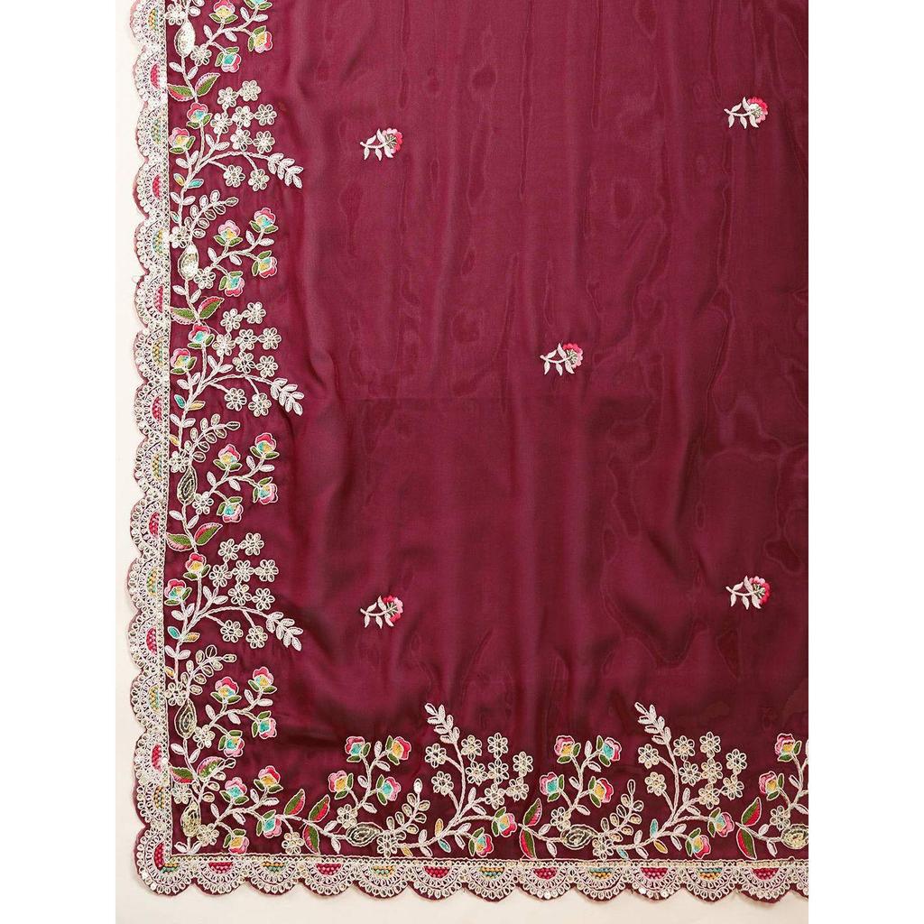 Midnight Elegance Rangoli Silk Saree