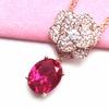 Exquisite Russian 585 Purple Gold Plated Rose Gold Colored Gold Necklace Deluxe Version Petal Egg Surface Pink Stone Pendant