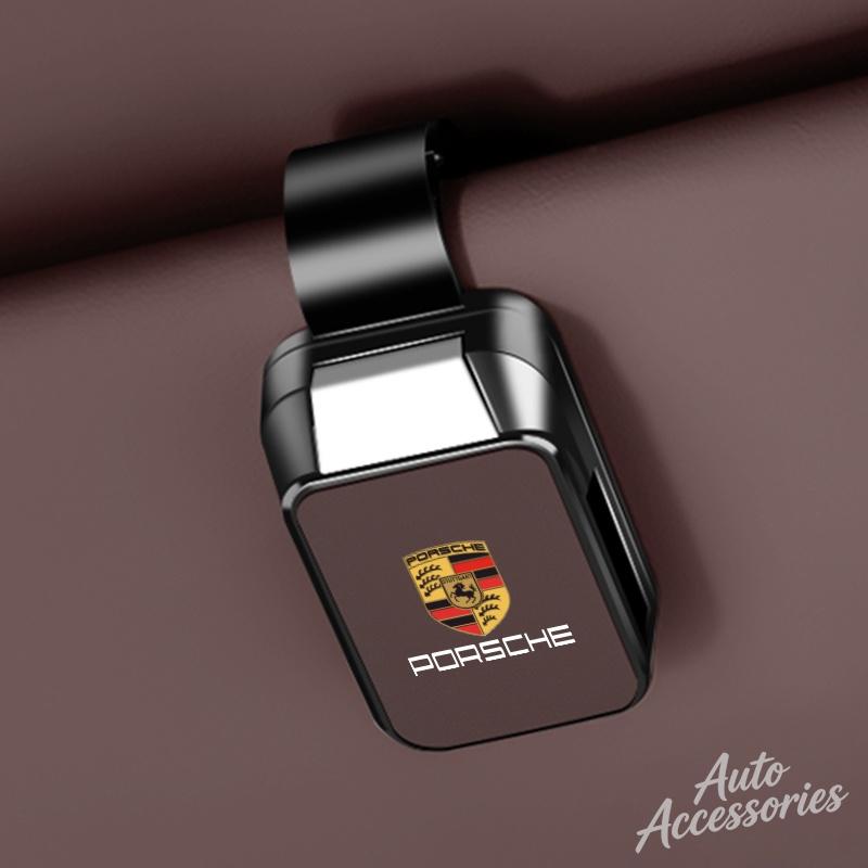 MOXX7 Car Sun Visor Glasses Holder Sunglasses Case Eyeglasses Clip For Porsche Panamera Cayenne Taycan 911 718 Macan Carrera-GT Cayman