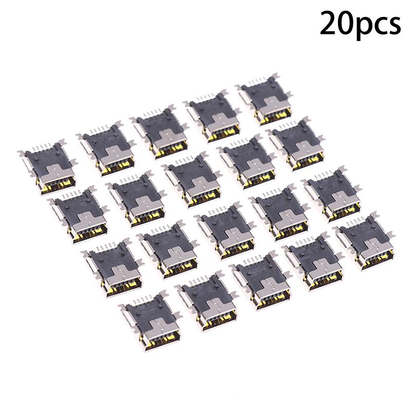 10/20Pcs Mini Usb Female Socket Connector Plug 5Pin Smd Type Usb Port For Tail Charging Mobile Phone Data Ports